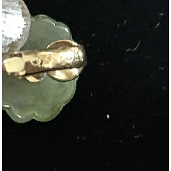 Avon Marbled Green Vintage Clip On Earrings Small Textured Knot - Picture 6 of 6